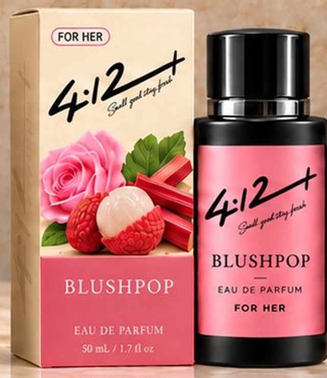 4.12+ Blushpop eau de parfum bottle with its carton