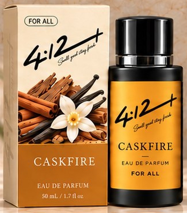 4.12+ Caskfire eau de parfum bottle with its carton