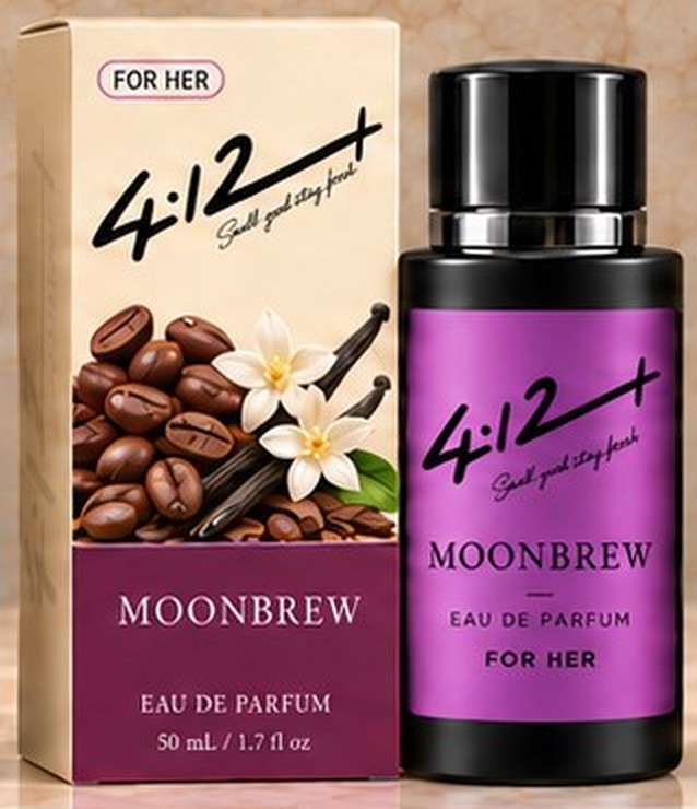 4.12+ Moonbrew eau de parfum bottle with its carton